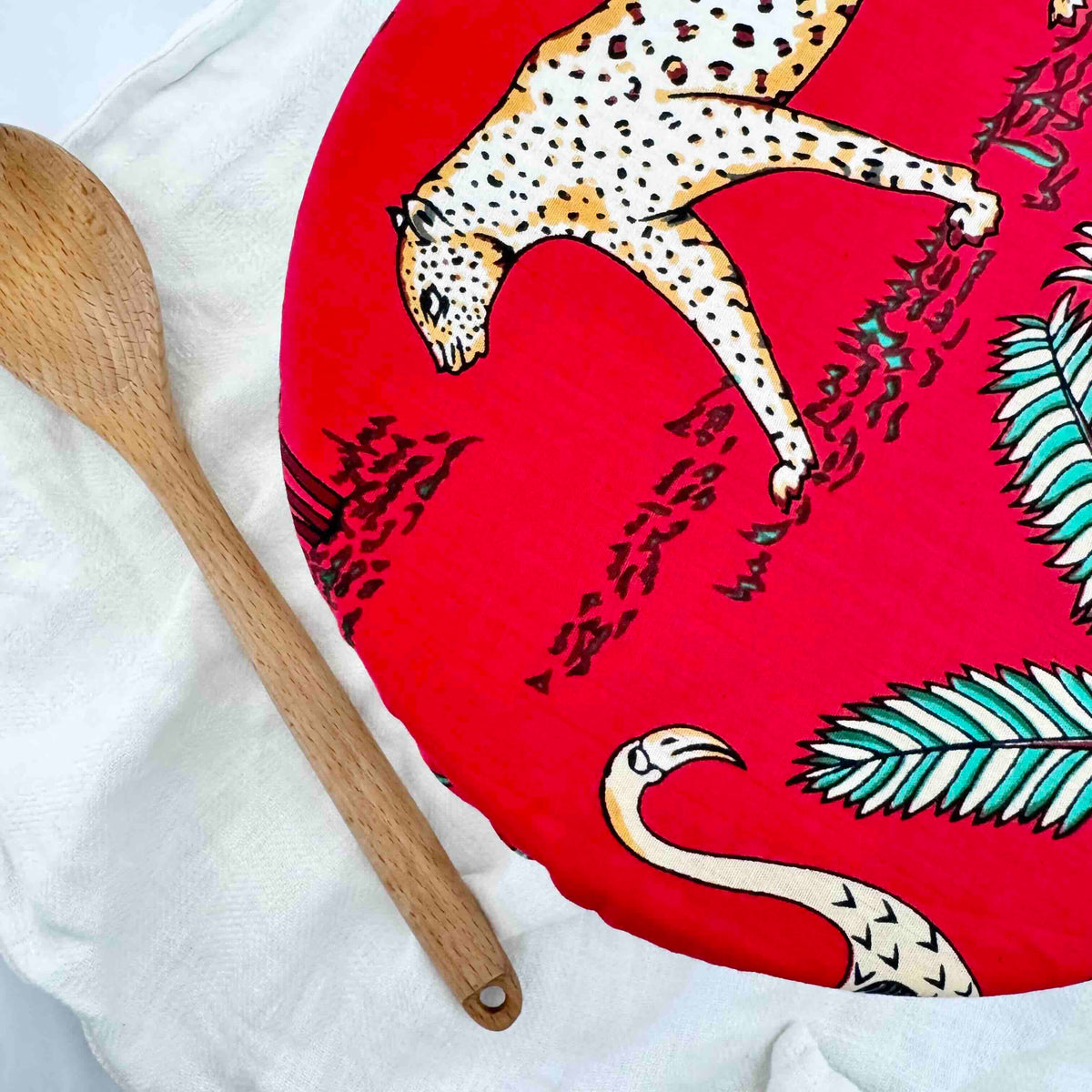 Reusable Dish Cover - Red Leopards