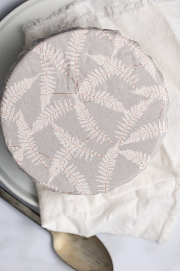 Reusable Dish Cover - Grey Ferns