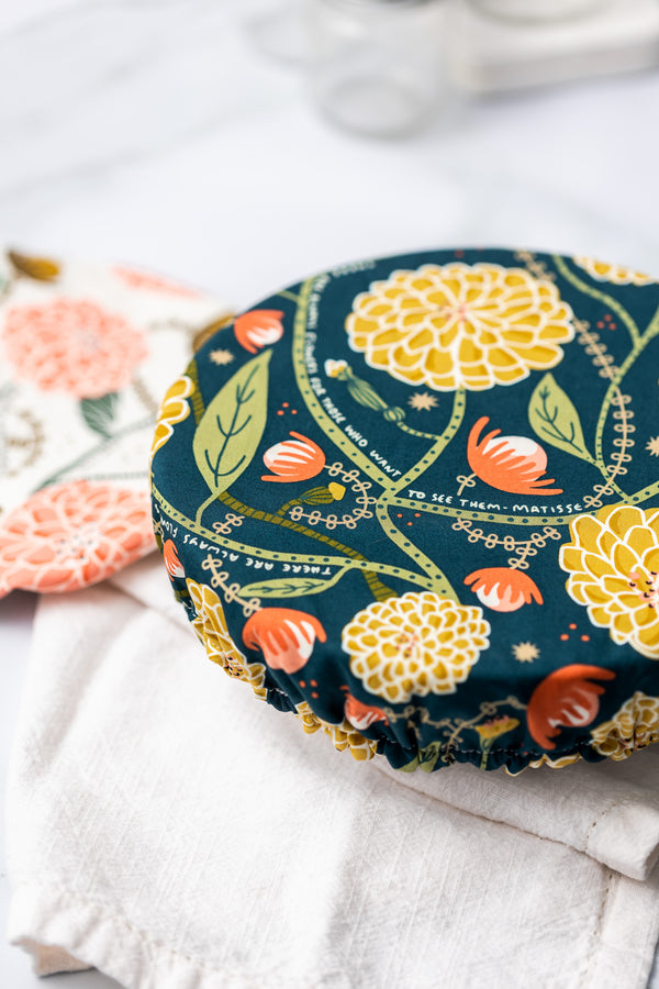 Reusable Dish Cover - Mustard Zinnia