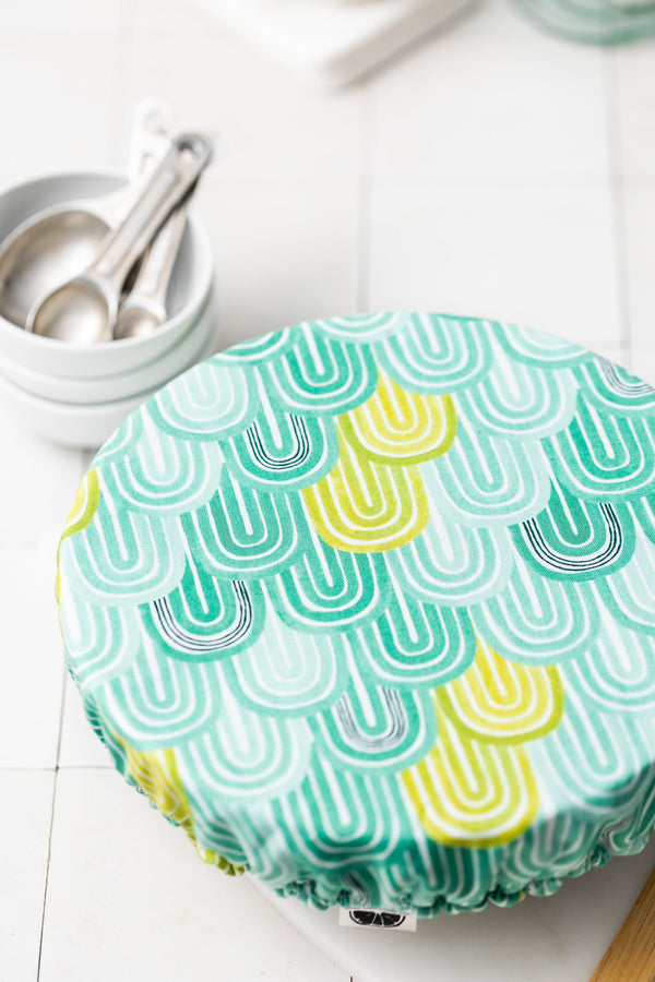 Reusable Dish Cover - Lime Abstract